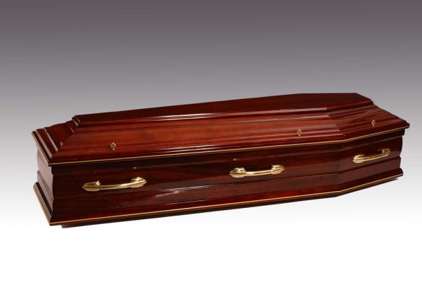 Crafted from the finest solid mahogany, embellished with brass trimming and finished in a ‘piano’ high gloss fitted with solid brass handles and a premium quality interior.

Additional charges may be occurred at certain cemeteries to accommodate caskets and oversized coffins. Your arranger can advise you on these costs.